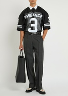Willy Chavarria Appliquéd Mesh Jersey Black