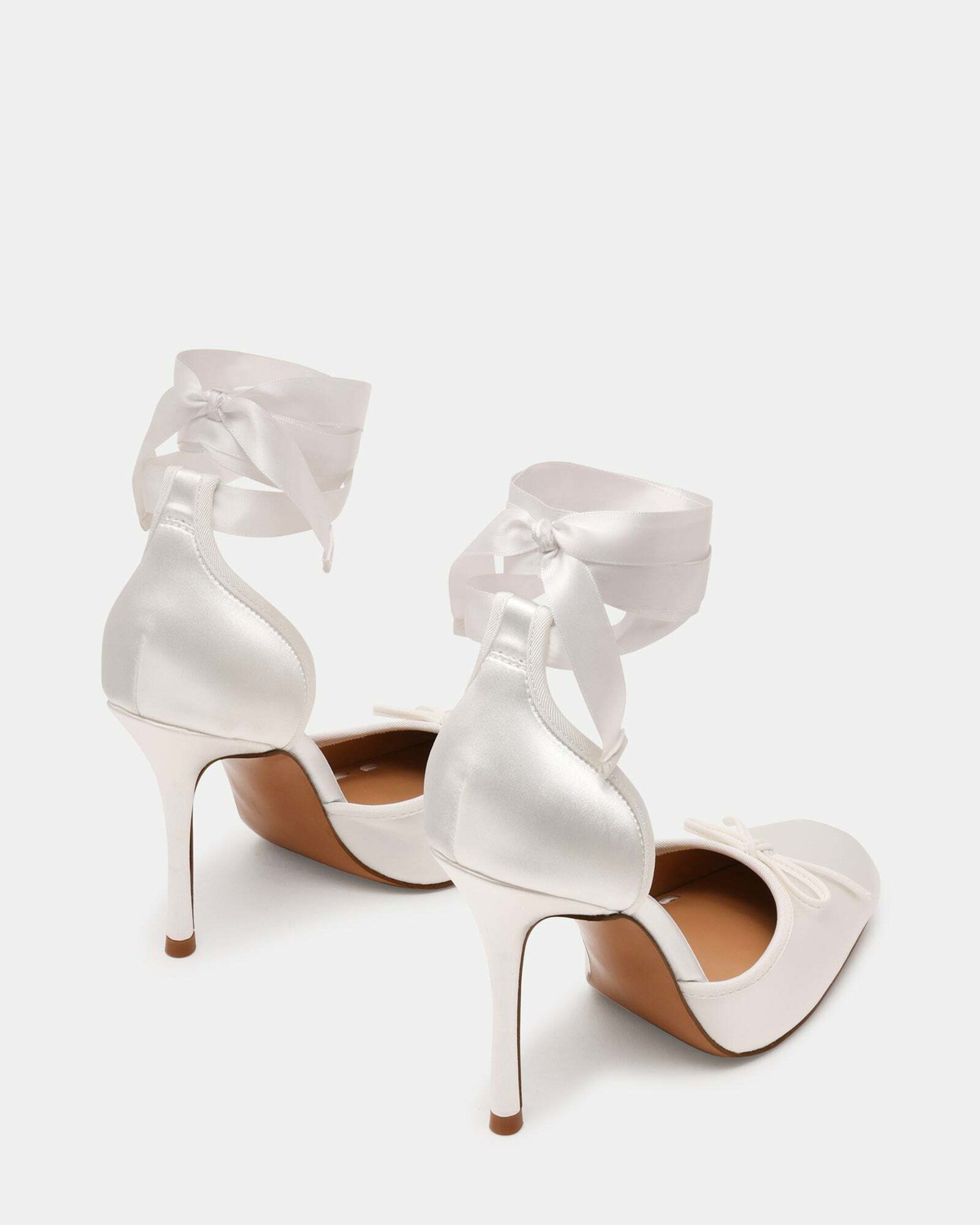 Steve Madden Larina Heels in White Satin