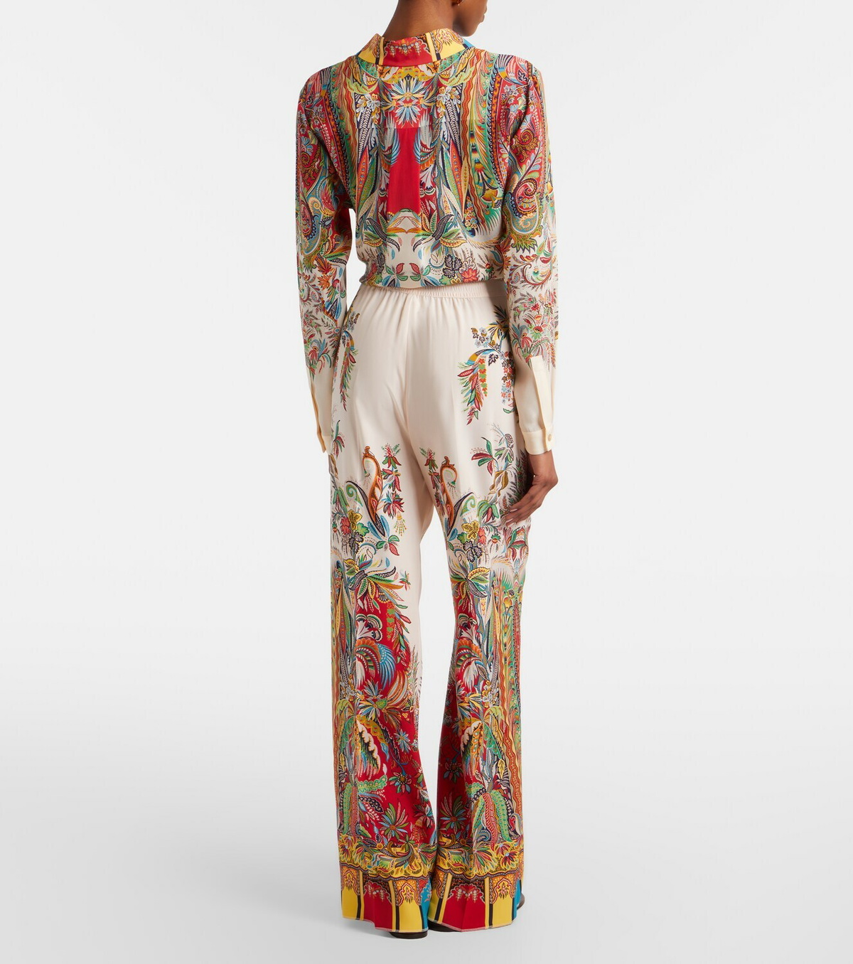 Etro Printed silk palazzo pants