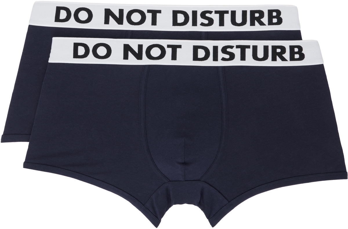 Moschino Two-Pack Navy Trunk Boxer Briefs