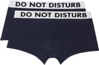 Moschino Two-Pack Navy Trunk Boxer Briefs
