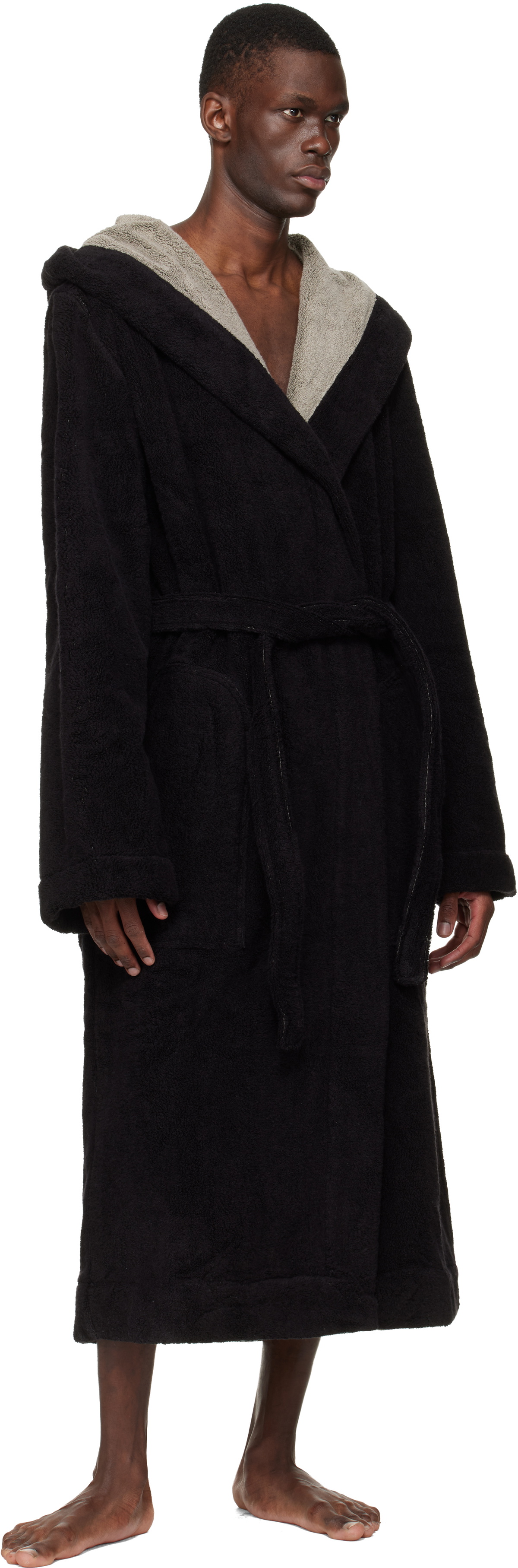 Rick Owens Black Temple Beach Bathrobe
