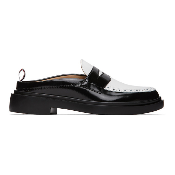 Photo: Thom Browne Black and White Cupsole Penny Loafers