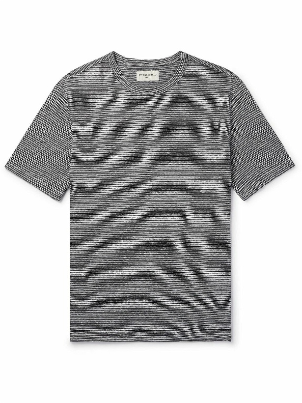 Photo: Officine Générale - Striped Cotton and Linen-Blend T-Shirt - Multi