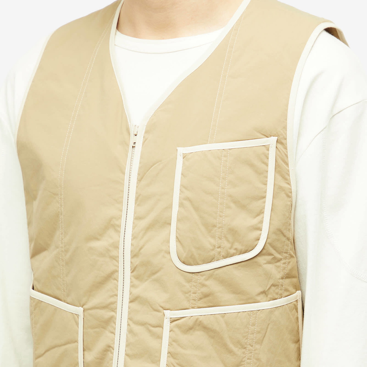 s.k manor hill Men's Yukon Vest in Tan Quilted Nylon