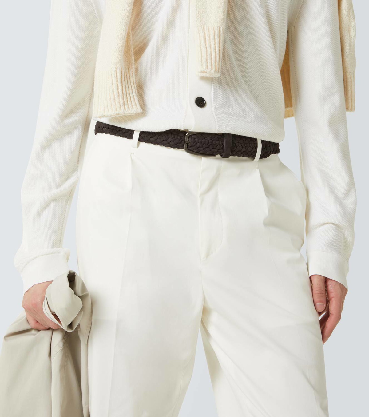 Zegna Braided leather belt