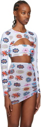 FENSI SSENSE Exclusive Multicolor Psychedelic Daisies Rashguard Bikini Top