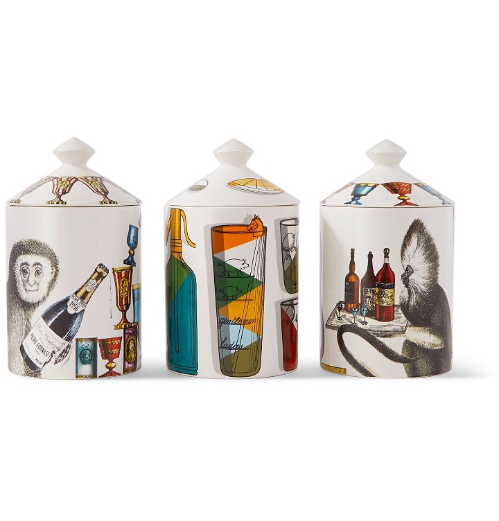 Photo: Fornasetti - Sweet Drinks Set of Three Scented Candles, 3 x 300g - Colorless
