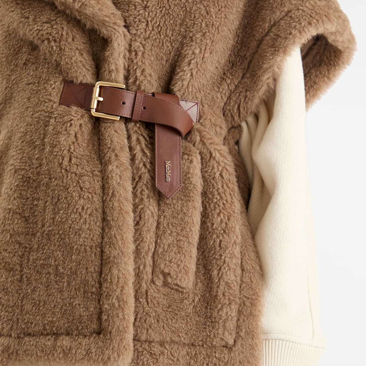 Max Mara Women's Teddy Gilet Cape in Colonial