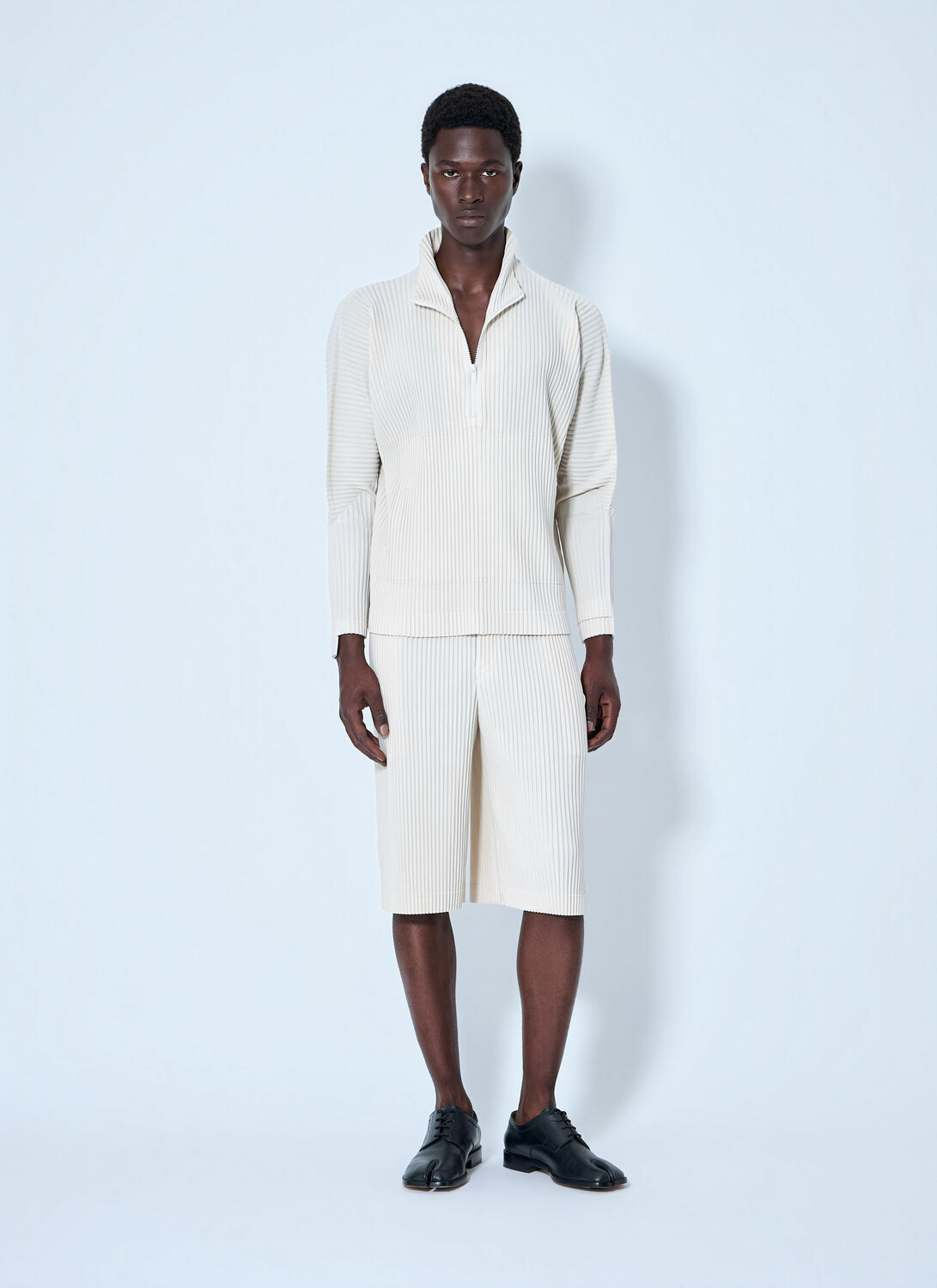 Homme Plissé Issey Miyake Pleated Half Zip Through Top