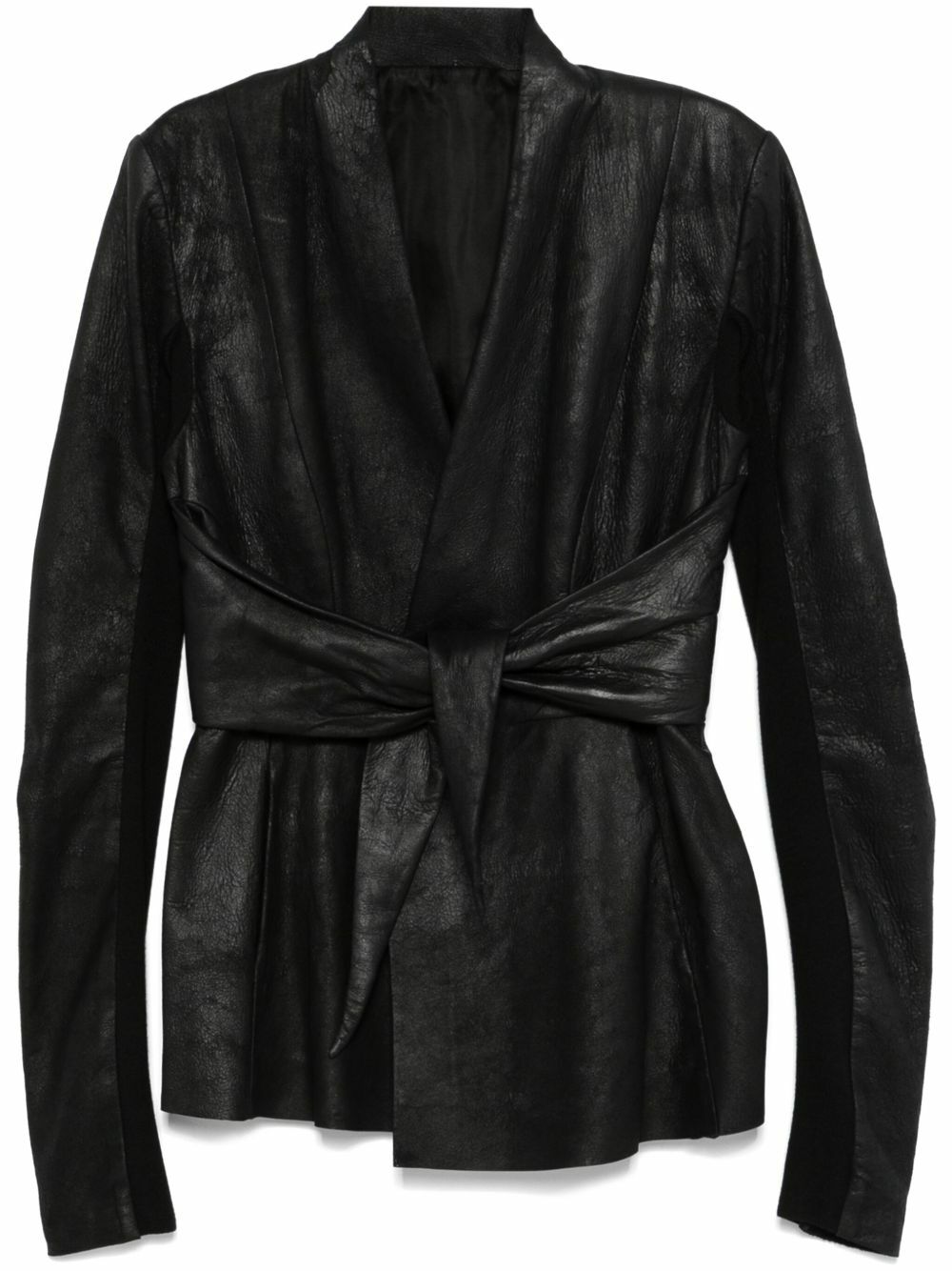 Rick Owens Black Leather Jacket