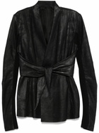 Rick Owens Black Leather Jacket