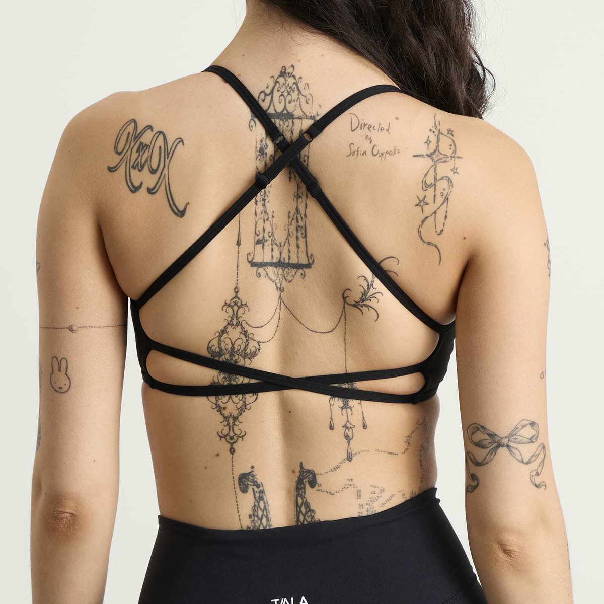 TALA Women's DayFlex Strappy Back Sports Bra in Shadow Black