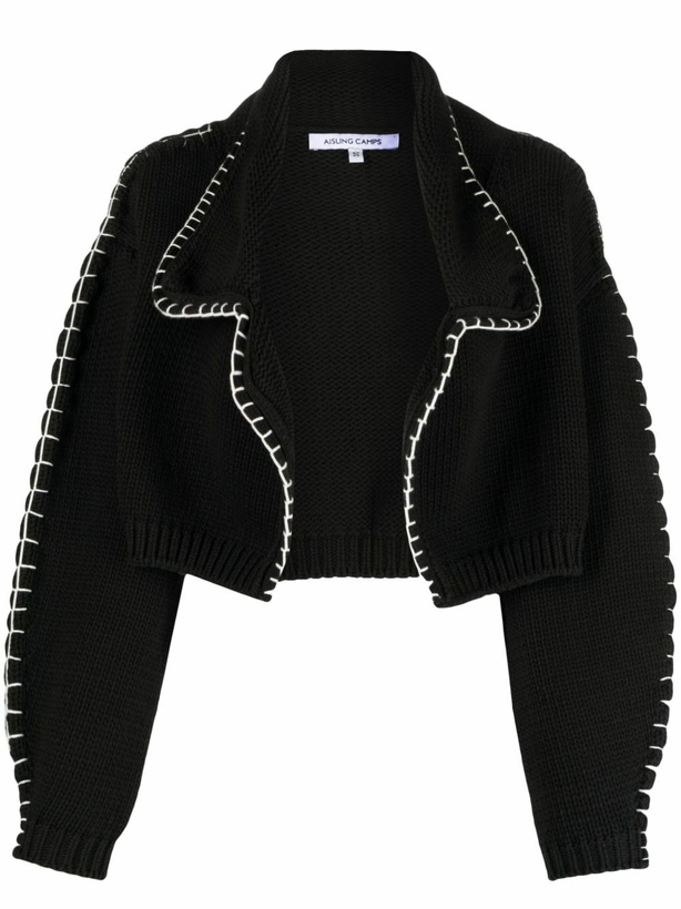 Photo: AISLING CAMPS Black Whipstitch Cropped Cardigan