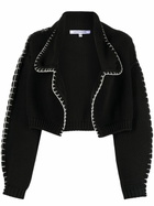 AISLING CAMPS Black Whipstitch Cropped Cardigan