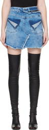 Ottolinger Blue Reversed Denim Miniskirt