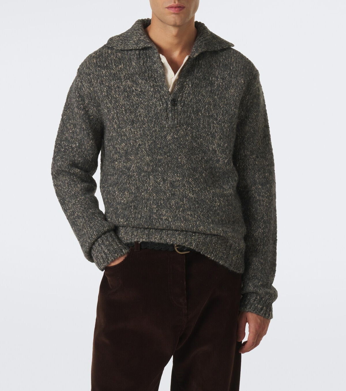 Dolce&Gabbana Wool, alpaca, and linen polo sweater