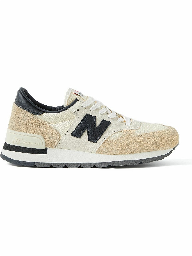Photo: New Balance - 990 Leather-Trimmed Suede, Nubuck and Mesh Sneakers - Neutrals