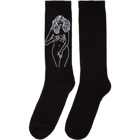 Palm Angels Black Graphic Socks