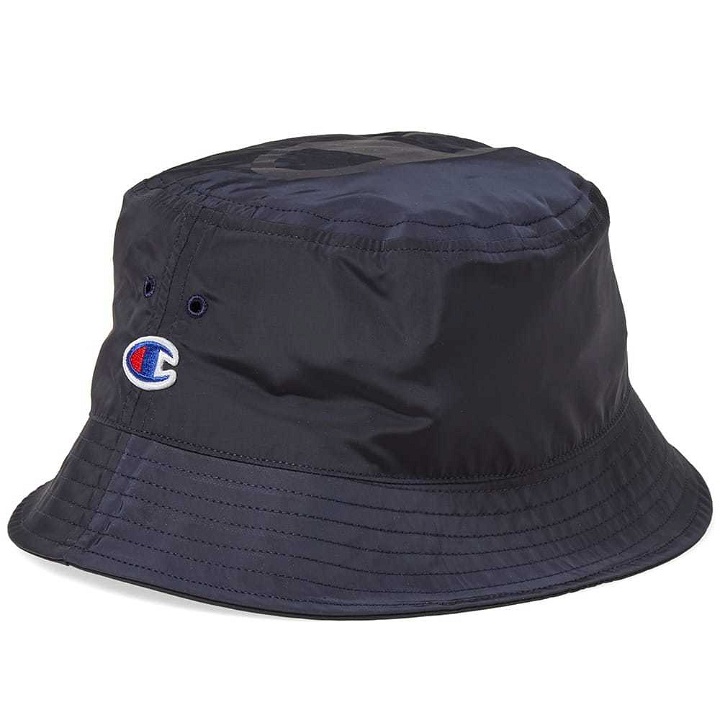 Photo: Champion x Beams Packable Bucket Hat Blue