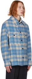 Isabel Marant Beige & Blue Check Wool Gervon Jacket