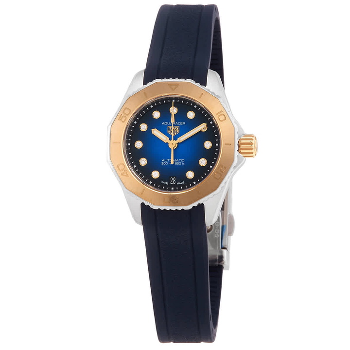 Photo: Tag Heuer Aquaracer Professional 200 Automatic Diamond Blue Dial Ladies Watch WBP2450.FT6215