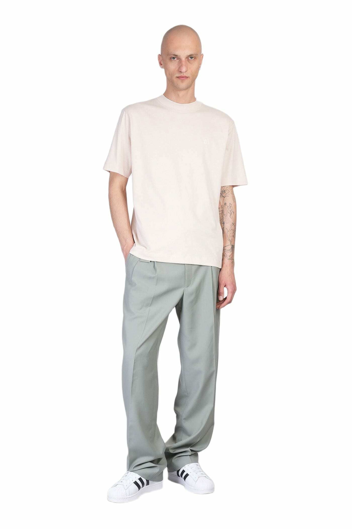 Études T-shirt In Beige Cotton