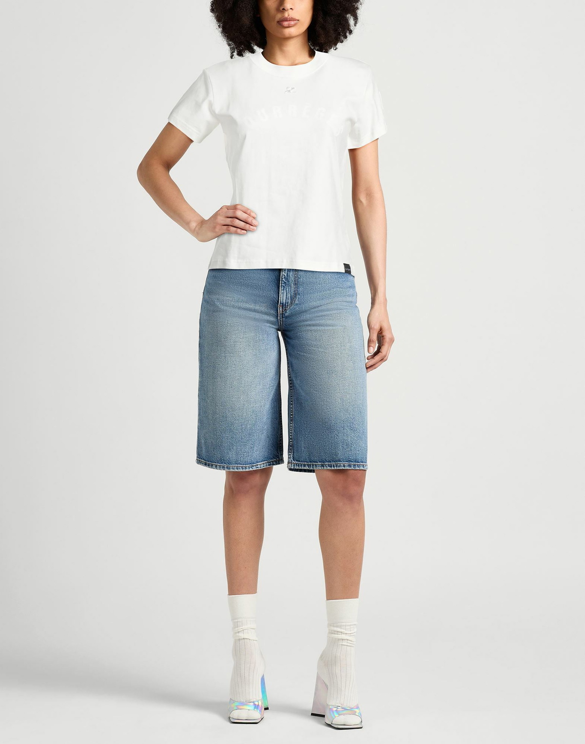 Courrèges Womens T-shirt in White