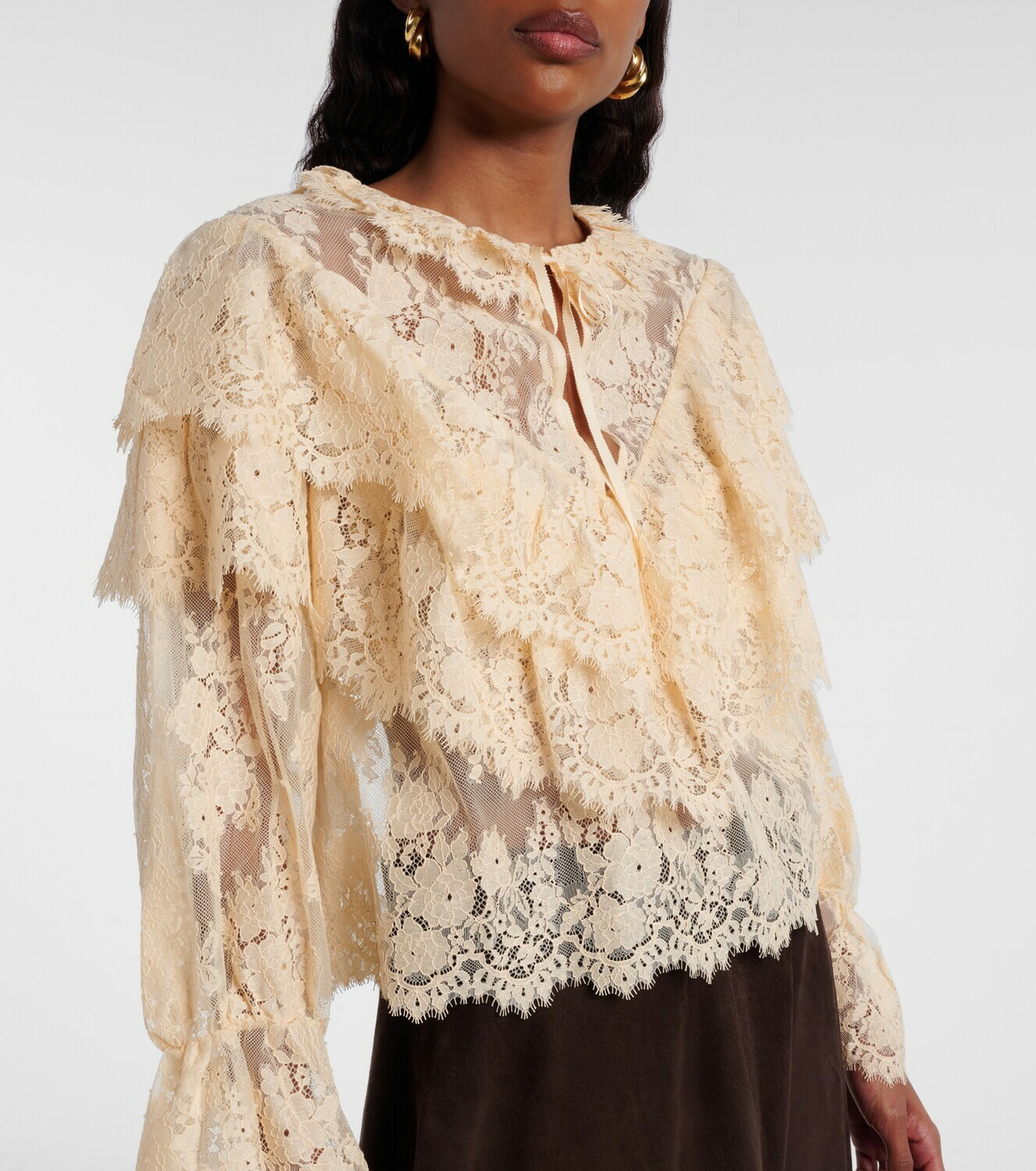 Rixo Faryn ruffled lace blouse