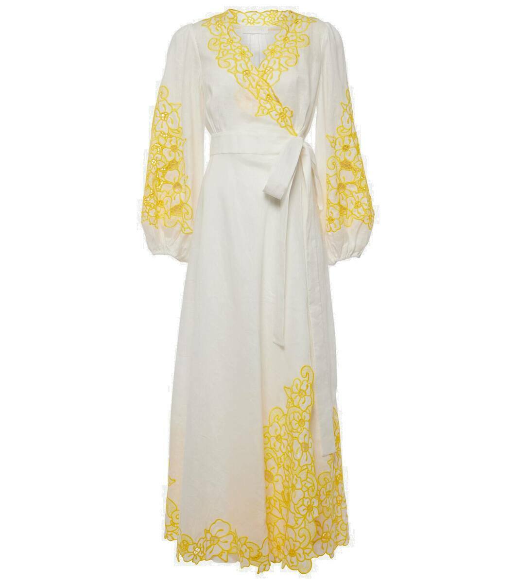 美品★ DAMASK EMBROIDERY LINEN DRESS Ameri（アメリ）の「DAMASK EMBROIDERY LINEN DRESS（ワンピース