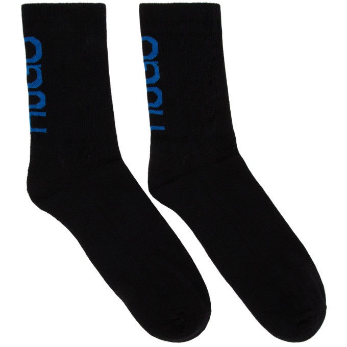 Photo: Hugo Two-Pack Black and White Rib Logo Socks