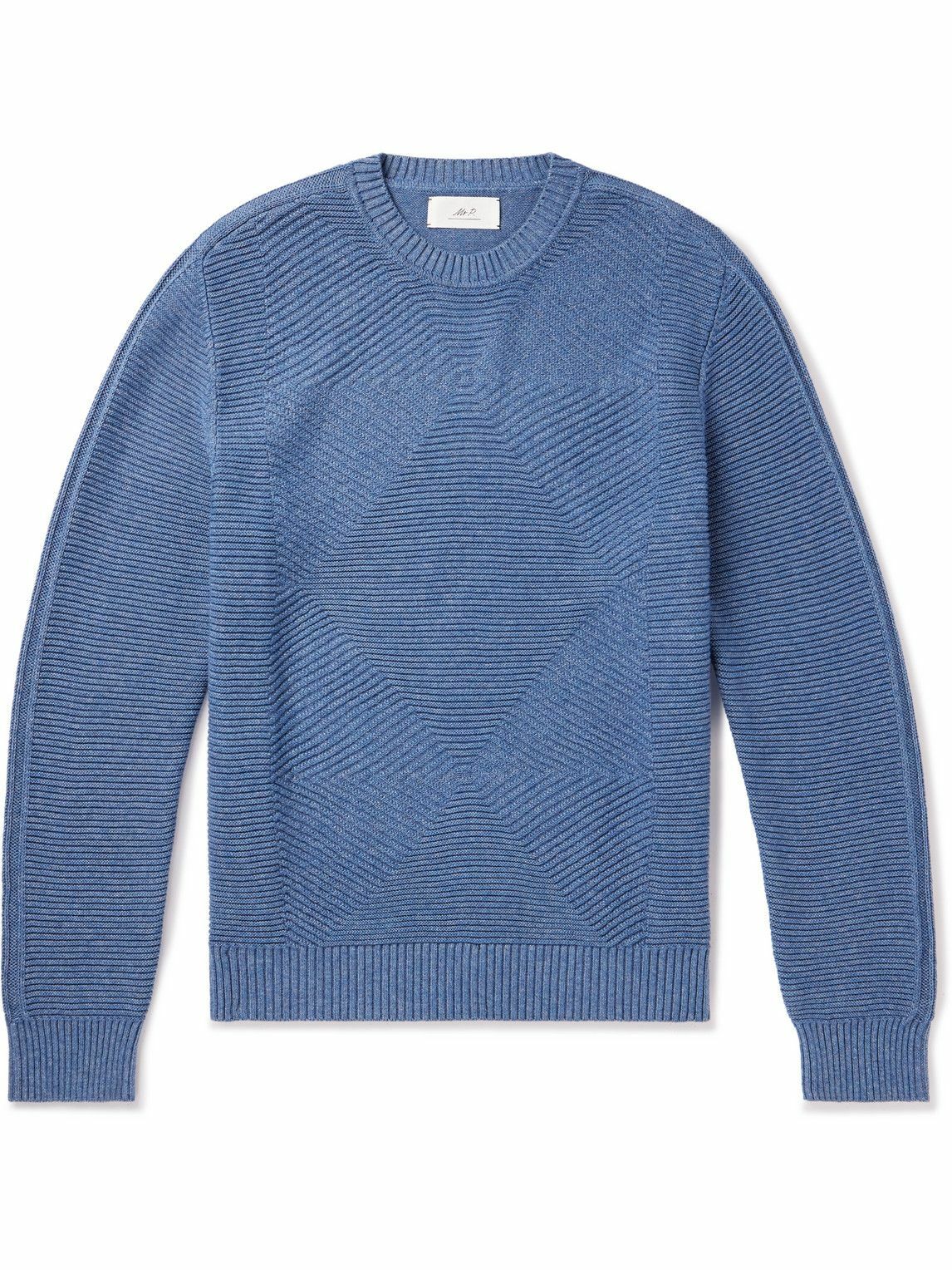 Mr P. - Ribbed Cotton Sweater - Blue Mr P.