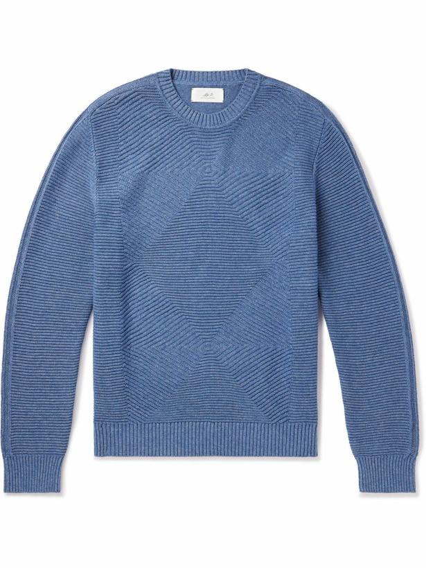 Photo: Mr P. - Ribbed Cotton Sweater - Blue