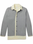Bottega Veneta - Layered Two-Tone Cotton and Linen-Blend Overshirt - Gray