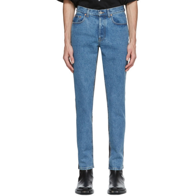Photo: VETEMENTS Blue and Black 50-50 Jeans