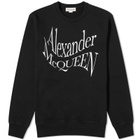 Alexander McQueen Men's Warped Logo Crew Sweat in Black