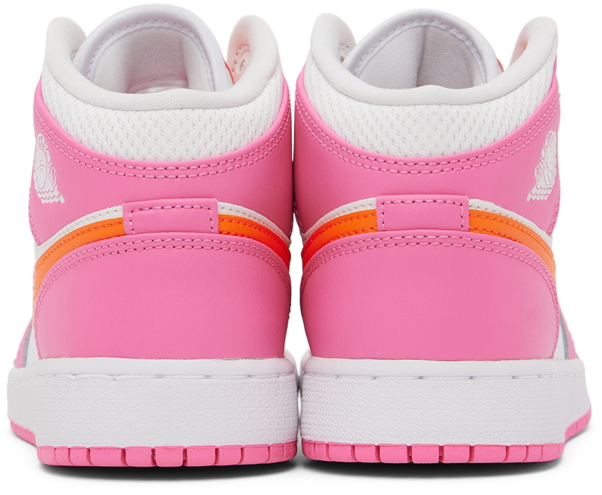 Nike Jordan Kids Pink Air Jordan 1 Mid Big Kids Sneakers Nike Jordan Brand