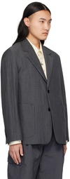 Solid Homme Gray Crinkled Blazer