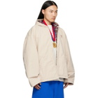 Balenciaga Beige Hooded Zip Up Jacket