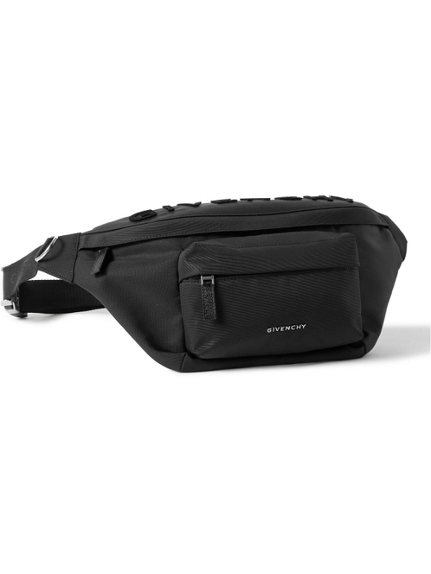 Photo: Givenchy - Essential U Logo-Flocked Nylon Belt Bag