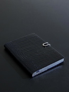 Smythson - Soho Croc-Effect Leather Notebook