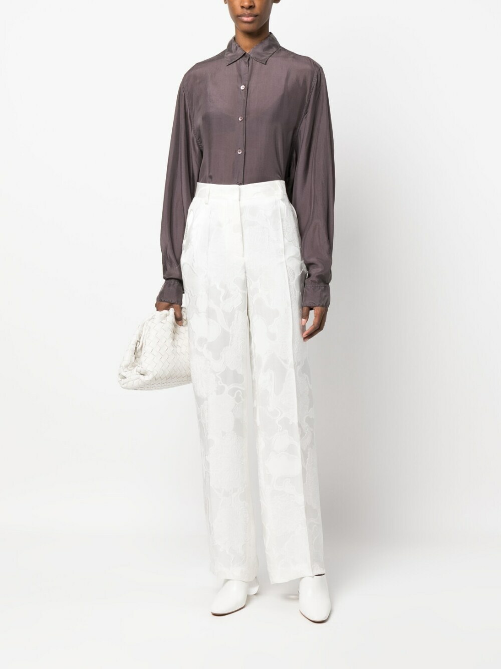 DRIES VAN NOTEN - Viscose Jacquard Straight-leg Trousers Dries Van Noten