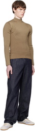 Mugler Navy Straight Raw Denim Jeans