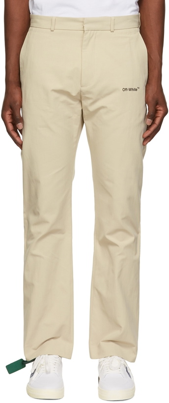 Photo: Off-White Beige Arrows Trousers