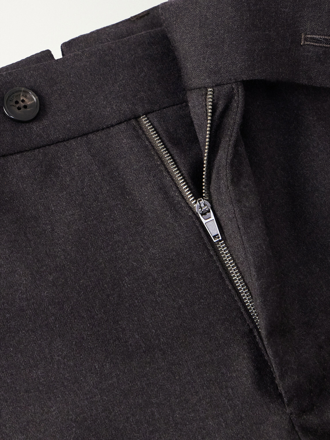 Slowear - Incotex Tapered Wool-Blend Flannel Trousers - Brown