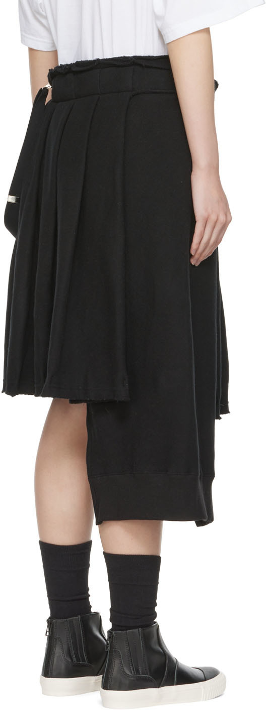 Regulation Yohji Yamamoto Black Pleated Midi Skirt Regulation Yohji ...