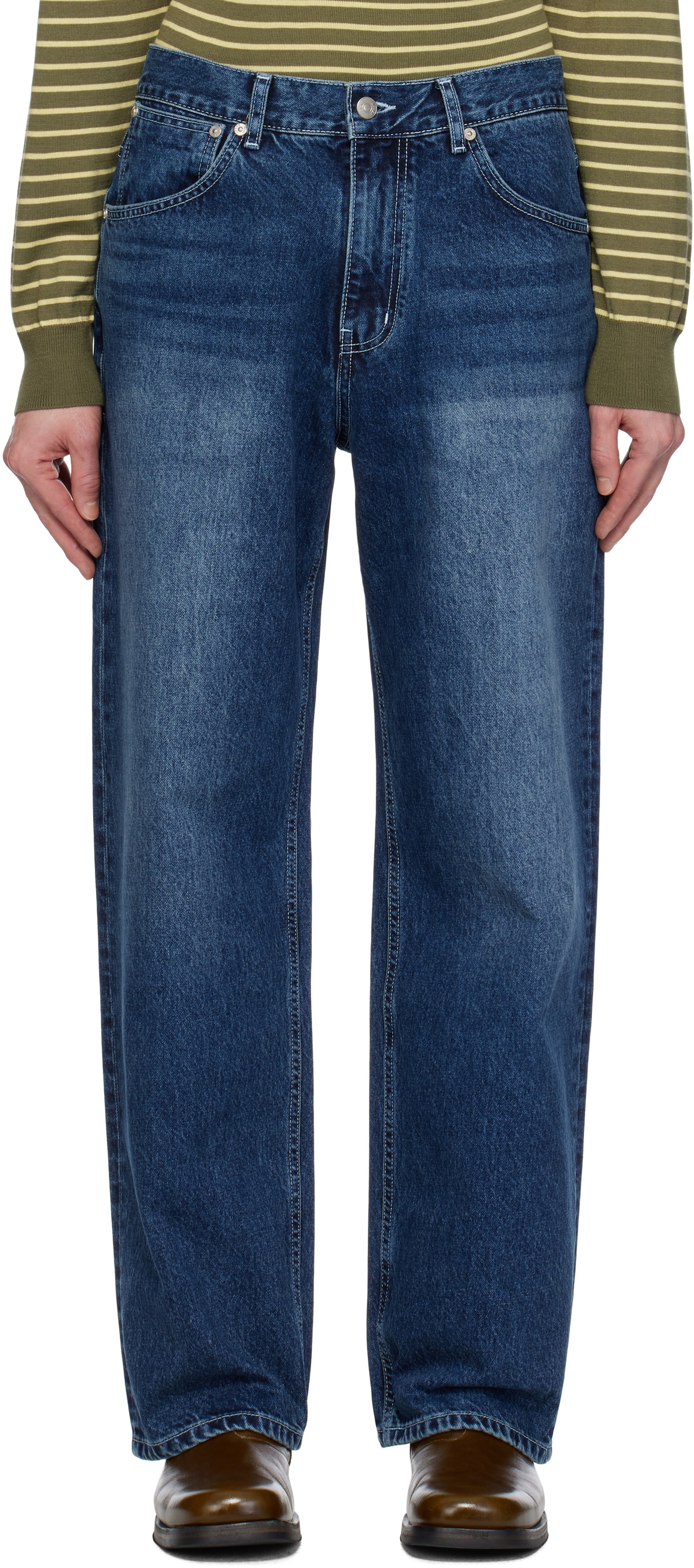 AFTER PRAY Navy Relaxed Essential Jeans