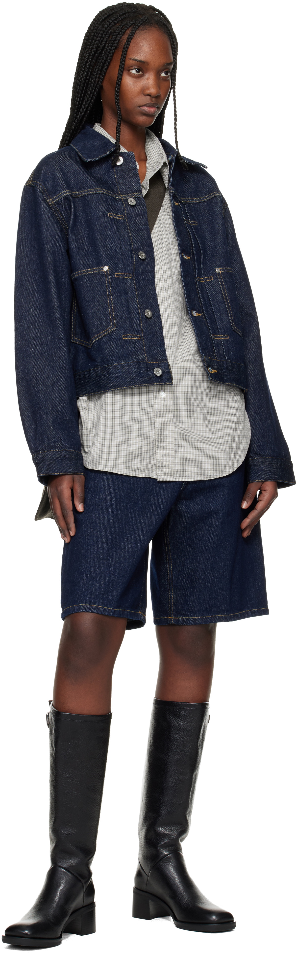 Carhartt Work In Progress Navy Belmar Denim Jacket