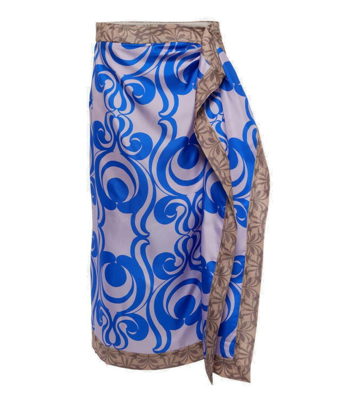 Photo: Dries Van Noten Printed silk twill wrap skirt