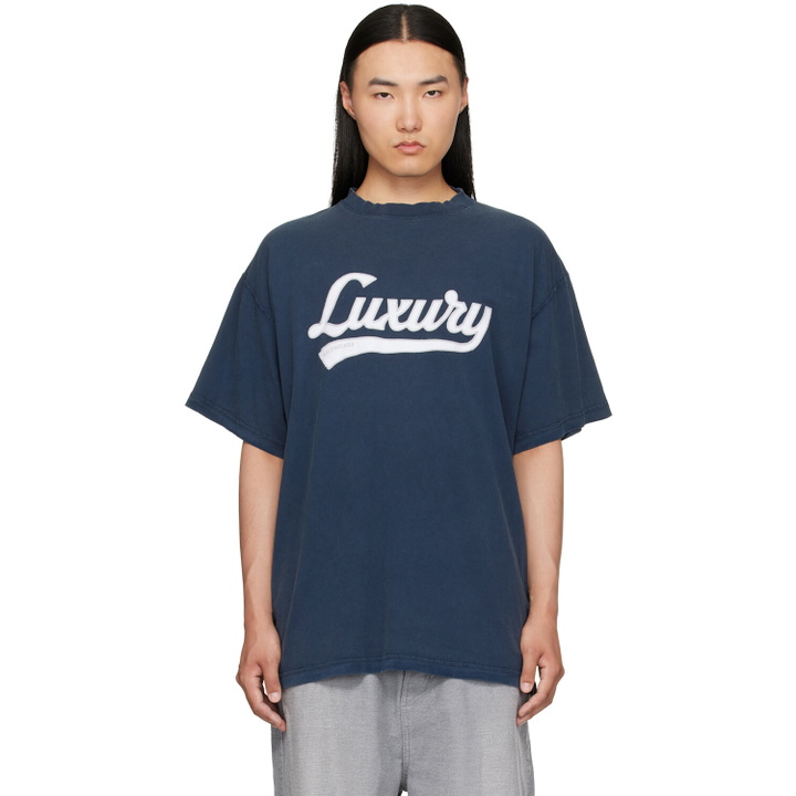 Photo: Balenciaga Navy 'Luxury' T-Shirt
